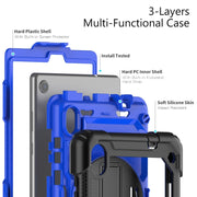For Lenovo Tab M8 HD 2020/2019 Silicone Hybrid PC Tablet Case with Shoulder Strap(Blue PC)