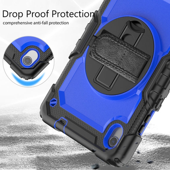 For Lenovo Tab M8 HD 2020/2019 Silicone Hybrid PC Tablet Case with Shoulder Strap(Blue PC)