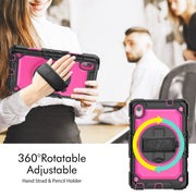 For Lenovo Tab M8 HD 2020/2019 Silicone Hybrid PC Tablet Case with Shoulder Strap(Rose Red PC)