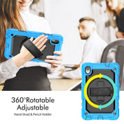For Lenovo Tab M8 HD 2020/2019 Silicone Hybrid PC Tablet Case with Shoulder Strap(Light Blue)