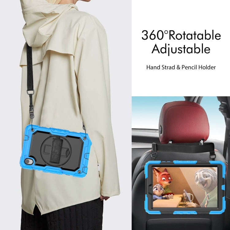 For Lenovo Tab M8 HD 2020/2019 Silicone Hybrid PC Tablet Case with Shoulder Strap(Light Blue)