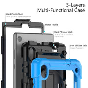 For Lenovo Tab M8 HD 2020/2019 Silicone Hybrid PC Tablet Case with Shoulder Strap(Light Blue)
