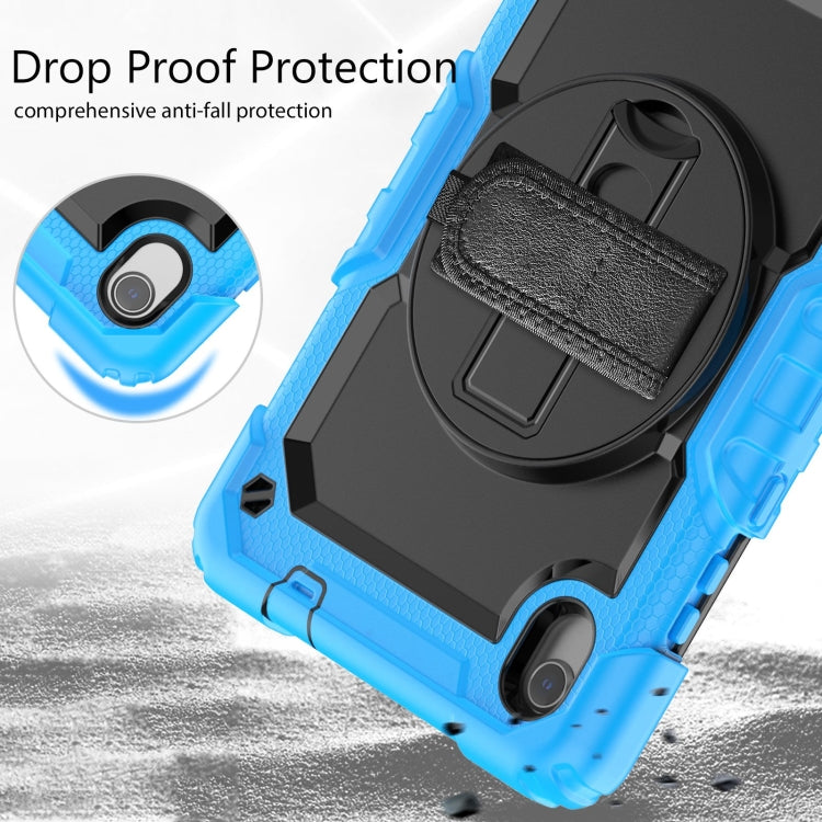 For Lenovo Tab M8 HD 2020/2019 Silicone Hybrid PC Tablet Case with Shoulder Strap(Light Blue)
