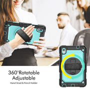 For Lenovo Tab M8 HD 2020/2019 Silicone Hybrid PC Tablet Case with Shoulder Strap(Light Blue PC)