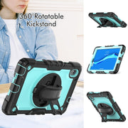 For Lenovo Tab M8 HD 2020/2019 Silicone Hybrid PC Tablet Case with Shoulder Strap(Light Blue PC)