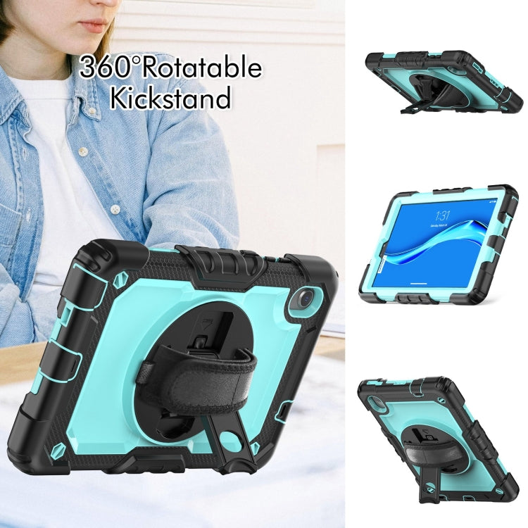 For Lenovo Tab M8 HD 2020/2019 Silicone Hybrid PC Tablet Case with Shoulder Strap(Light Blue PC)