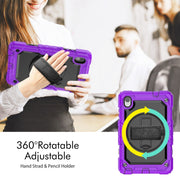 For Lenovo Tab M8 HD 2020/2019 Silicone Hybrid PC Tablet Case with Shoulder Strap(Purple)