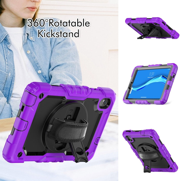For Lenovo Tab M8 HD 2020/2019 Silicone Hybrid PC Tablet Case with Shoulder Strap(Purple)
