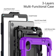 For Lenovo Tab M8 HD 2020/2019 Silicone Hybrid PC Tablet Case with Shoulder Strap(Purple)