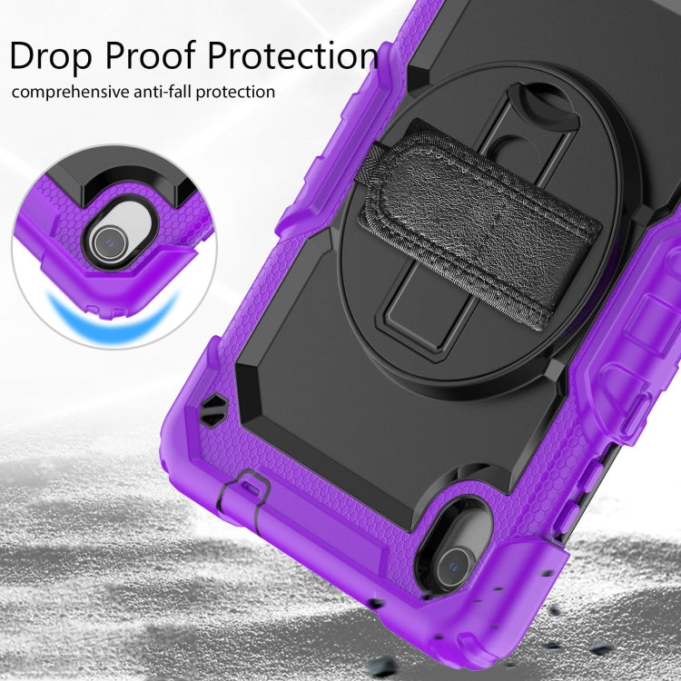 For Lenovo Tab M8 HD 2020/2019 Silicone Hybrid PC Tablet Case with Shoulder Strap(Purple)