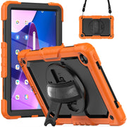 For Lenovo Tab M10 Plus 10.6 Gen 3rd Silicone Hybrid PC Tablet Case with Shoulder Strap(Orange)
