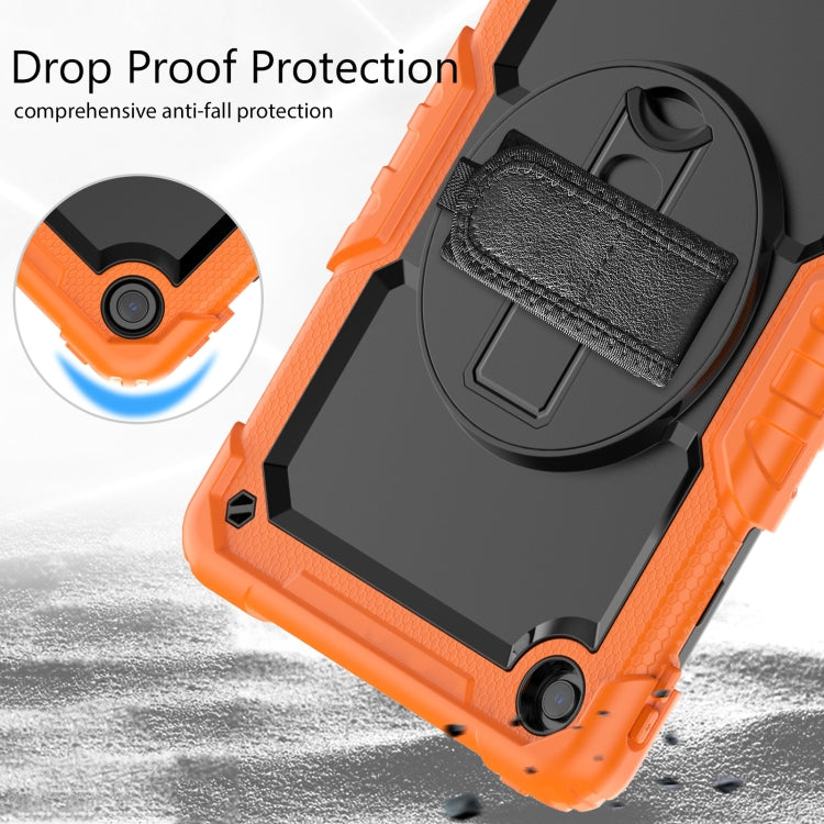 For Lenovo Tab M10 Plus 10.6 Gen 3rd Silicone Hybrid PC Tablet Case with Shoulder Strap(Orange)