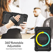 For Lenovo Tab M10 Plus 10.6 Gen 3rd Silicone Hybrid PC Tablet Case with Shoulder Strap(Black)