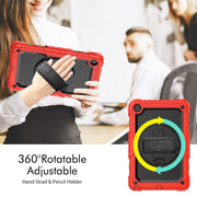 For Lenovo Tab M10 Plus 10.6 Gen 3rd Silicone Hybrid PC Tablet Case with Shoulder Strap(Red)