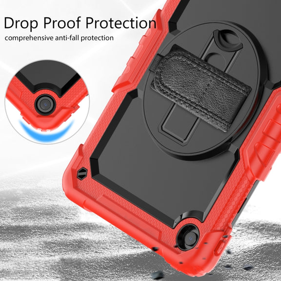 For Lenovo Tab M10 Plus 10.6 Gen 3rd Silicone Hybrid PC Tablet Case with Shoulder Strap(Red)
