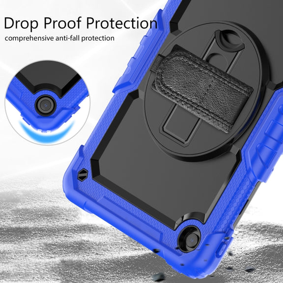 For Lenovo Tab M10 Plus 10.6 Gen 3rd Silicone Hybrid PC Tablet Case with Shoulder Strap(Blue)