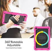 For Lenovo Tab M10 Plus 10.6 Gen 3rd Silicone Hybrid PC Tablet Case with Shoulder Strap(Rose Red)