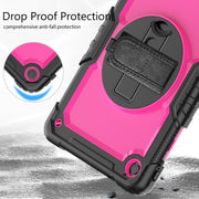 For Lenovo Tab M10 Plus 10.6 Gen 3rd Silicone Hybrid PC Tablet Case with Shoulder Strap(Rose Red PC)