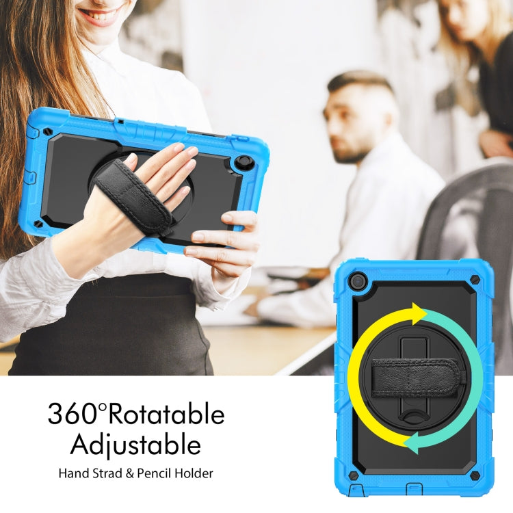 For Lenovo Tab M10 Plus 10.6 Gen 3rd Silicone Hybrid PC Tablet Case with Shoulder Strap(Light Blue)