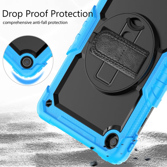 For Lenovo Tab M10 Plus 10.6 Gen 3rd Silicone Hybrid PC Tablet Case with Shoulder Strap(Light Blue)