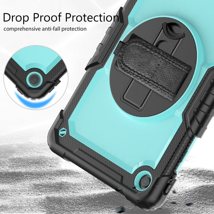 For Lenovo Tab M10 Plus 10.6 Gen 3rd Silicone Hybrid PC Tablet Case with Shoulder Strap(Light Blue PC)