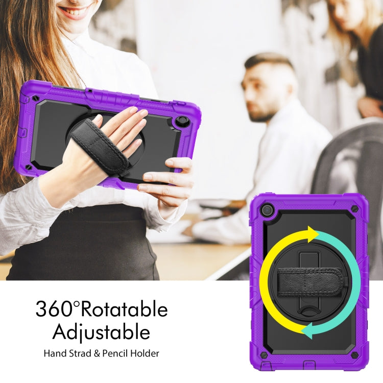 For Lenovo Tab M10 Plus 10.6 Gen 3rd Silicone Hybrid PC Tablet Case with Shoulder Strap(Purple)