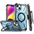 For iPhone 14 Armor Series Holder Phone Case with Back Clip(Blue) - iPhone 14 Cases by PMC TechLife | Online Shopping South Africa | PMC TechLife