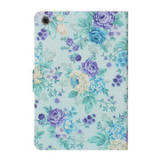 For Lenovo Tab M10 Plus Flower Pattern Horizontal Flip Leather Case with Card Slots & Holder(Purple Flower)
