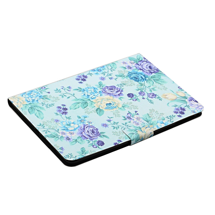 For Lenovo Tab M10 Plus Flower Pattern Horizontal Flip Leather Case with Card Slots & Holder(Purple Flower)