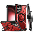 For Samsung Galaxy S23 Ultra 5G Armor Series Holder Phone Case with Back Clip(Red) - Galaxy S23 Ultra 5G Cases by PMC TechLife | Online Shopping South Africa | PMC TechLife