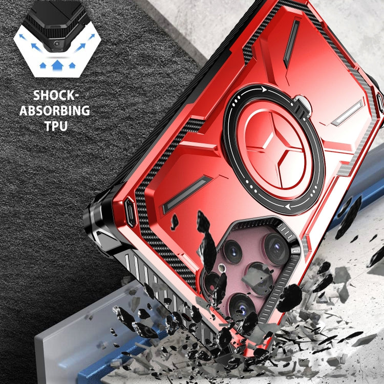 For Samsung Galaxy S23 Ultra 5G Armor Series Holder Phone Case with Back Clip(Red)