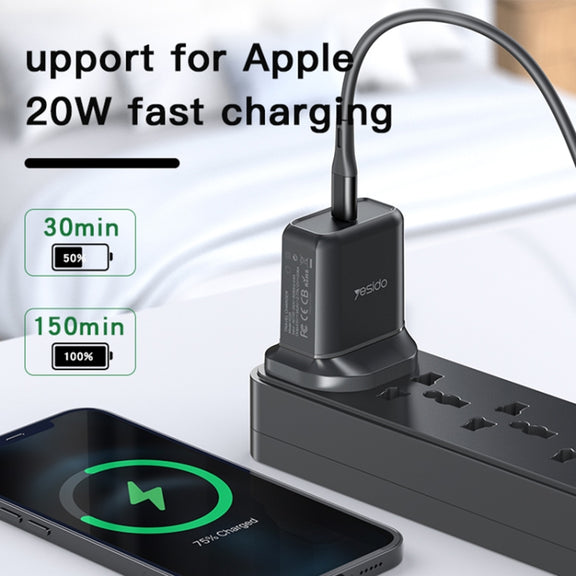 Yesido YC-29 PD 25W Type-C Port Fast Charger(UK Plug)