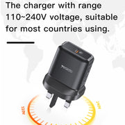 Yesido YC-29 PD 25W Type-C Port Fast Charger(UK Plug)