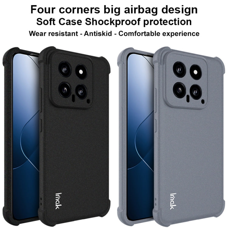 For Xiaomi 14 5G imak Shockproof Airbag TPU Phone Case(Matte Grey)