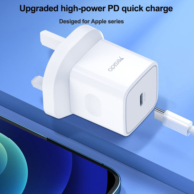 Yesido YC-30 PD 20W Type-C Port Mini Travel Fast Charger(UK Plug)
