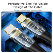 YESIDO CA101 PD 20W USB-C / Type-C to 8 Pin Braided Charging Data Cable, Length:1.2m(Black)