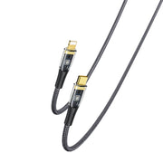 YESIDO CA102 PD 20W USB-C / Type-C to 8 Pin Braided Charging Data Cable, Length:2m(Black)