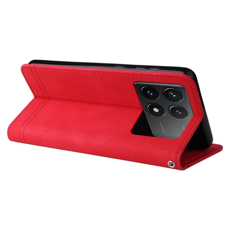 For Xiaomi Redmi K70 / K70 Pro Skin Feel Life Tree Metal Button Leather Phone Case(Red)