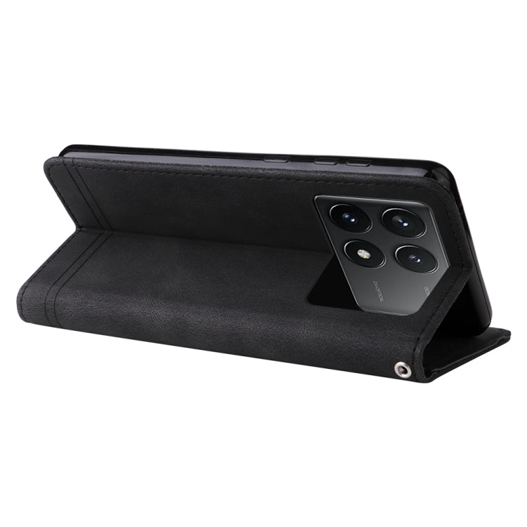 For Xiaomi Redmi K70 / K70 Pro Skin Feel Life Tree Metal Button Leather Phone Case(Black)