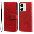 For Xiaomi Redmi 13C 4G 7-petal Flowers Embossing Leather Phone Case(Red) - free shipping - PMC TechLife - Order now!