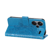 For Xiaomi Redmi Note13 Pro+ 5G Global 7-petal Flowers Embossing Leather Phone Case(Blue)