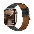 Embossed Line Genuine Leather Watch Band For Apple Watch Series 10 46mm(Black) - free shipping - PMc TechLife - Order now!
