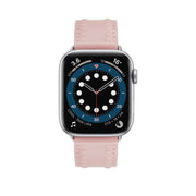 Embossed Love Genuine Leather Watch Band For Apple Watch Series 10 46mm(Pink)