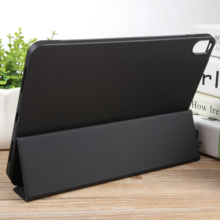 For iPad 10.9 2022 / Air 5 / Air 4 GEBEI 3-folding Holder Shockproof Flip Leather Tablet Case(Black)