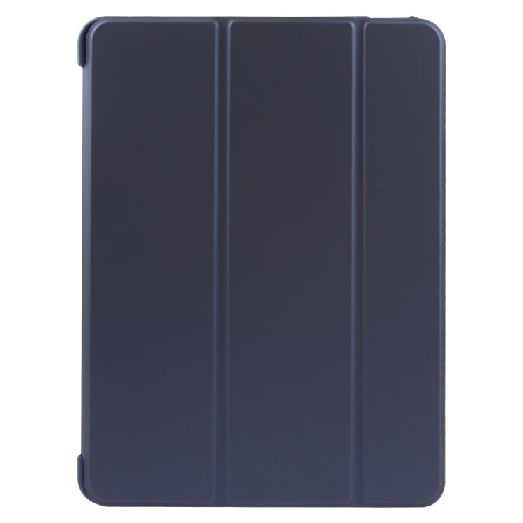 For iPad 10.9 2022 / Air 5 / Air 4 GEBEI 3-folding Holder Shockproof Flip Leather Tablet Case(Dark Blue)