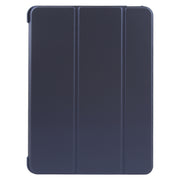 For iPad 10.9 2022 / Air 5 / Air 4 GEBEI 3-folding Holder Shockproof Flip Leather Tablet Case(Dark Blue)