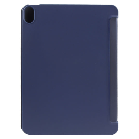 For iPad 10.9 2022 / Air 5 / Air 4 GEBEI 3-folding Holder Shockproof Flip Leather Tablet Case(Dark Blue)