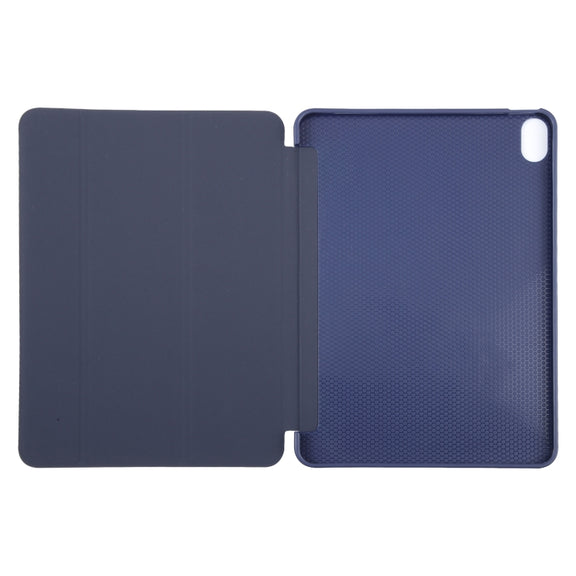 For iPad 10.9 2022 / Air 5 / Air 4 GEBEI 3-folding Holder Shockproof Flip Leather Tablet Case(Dark Blue)