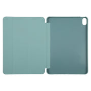 For iPad 10.9 2022 / Air 5 / Air 4 GEBEI 3-folding Holder Shockproof Flip Leather Tablet Case(Dark Green)