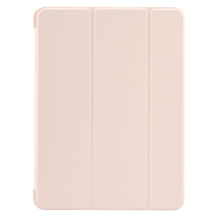 For iPad 10.9 2022 / Air 5 / Air 4 GEBEI 3-folding Holder Shockproof Flip Leather Tablet Case(Pink)